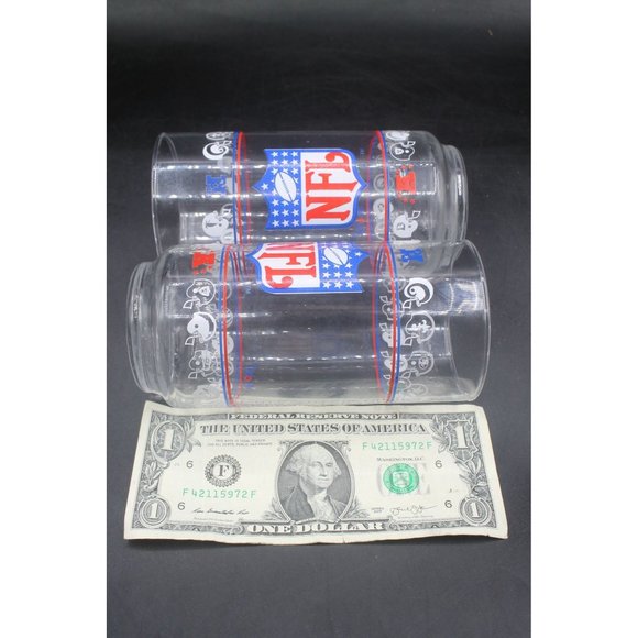 Set Of 2 Mobil Gas NFL Football Teams Drinking Glasses - Picture 5 of 10